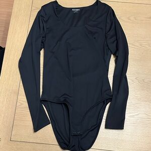 Old Navy Jet Black Long Sleeve Bodysuit